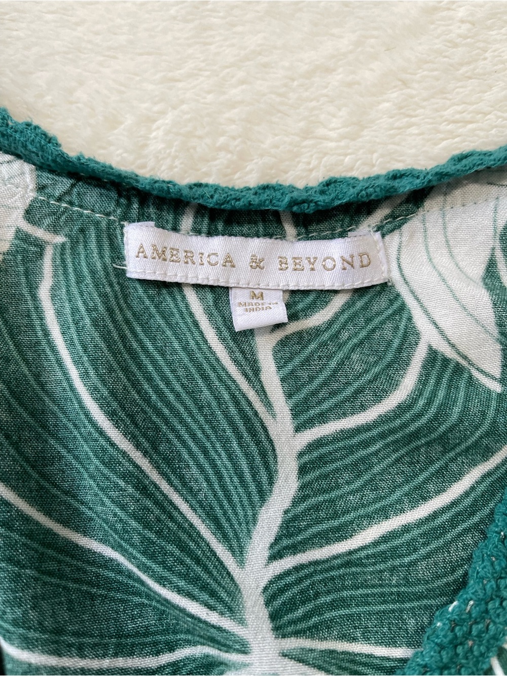 BOHO TROPICAL VACATION America & Beyond Palm Leaf Dress Medium M - Picture 3 of 11